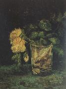 Vincent Van Gogh Glass with  Roses (nn04) painting